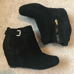 Suede Wedge Ankle Boots